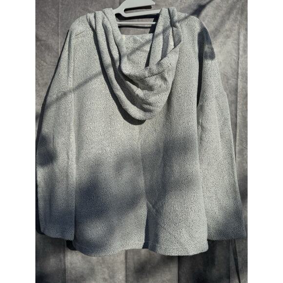 Lou & Grey Womens LG Soft Gray/Wt Pullover Hoodie Comfy‎ Relaxed PREOWNED EUC - Picture 3 of 8